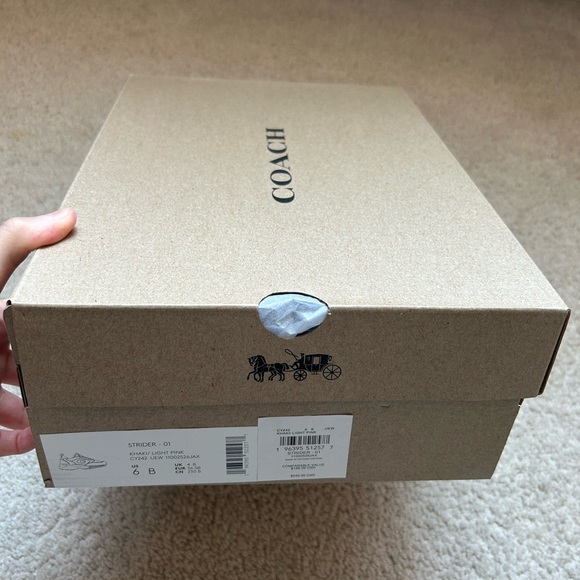 💜SOLD💜Coach Strider Sneaker In Signature Canvas Khaki/Light Pink Size 6B - Picture 12 of 13